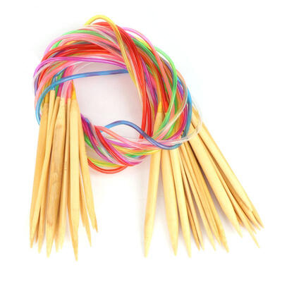 

Greensen Popular Practical Colorful Tube Bleached Bamboo Ring Wool Needle Sweater Needle 80 cm