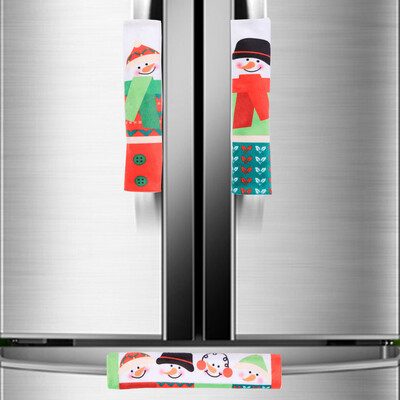 

〖Follure〗3pcs Snowman Christmas xmas Refrigerator Microwave Oven Door Handle Decor Cover