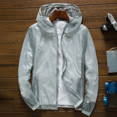 

Unisex Men Women Outdoor Transparent Zipper Hooded Waterproof Casual Jacket Tops