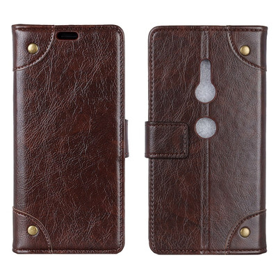 

MOONCASE Sony Xperia XZ2 copper buckle nappa leather case - coffee