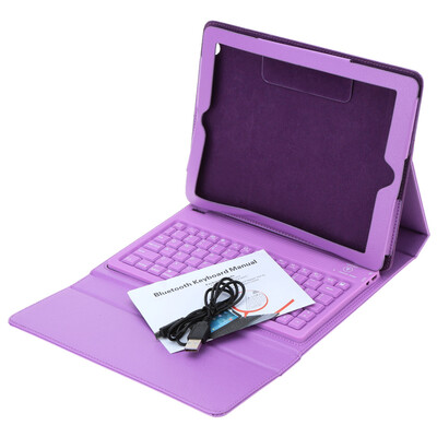 

KKmoon Ultra Thin Water Resistant 2 in 1 Wireless Bluetooth Keyboard with Protective Folding PU Leather Case Cover for iPad 2 3 4