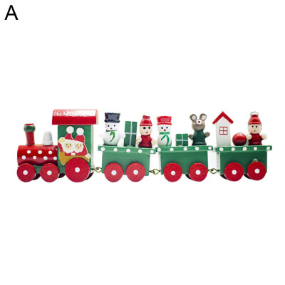 

Christmas Colored Train Ornament Desktop Wooden Toy Xmas Holiday Gift Decoration