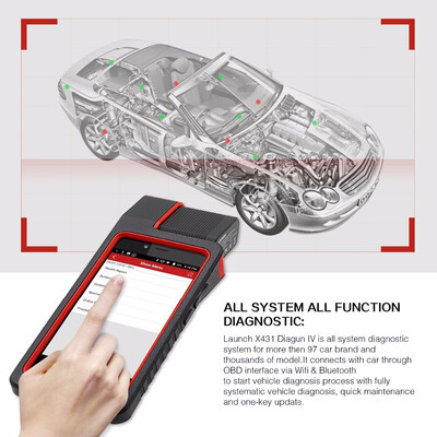 

Beautytrees LAUNCH X431 Diagun IV BluetoothWifi OBD2 Automotive Full System Diagnostic Tool Multi-Language 2 Year Free Update X43