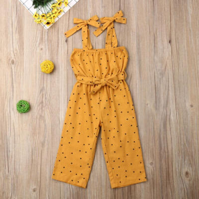 

US Kids Baby Girl Clothes Sleeveless Sling Dots Romper Jumpsuit Bodysuit Outfit