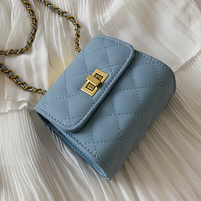 

Summer mini Korean Lingge chain bag 2019 new lock small square bag shoulder bag messenger bag