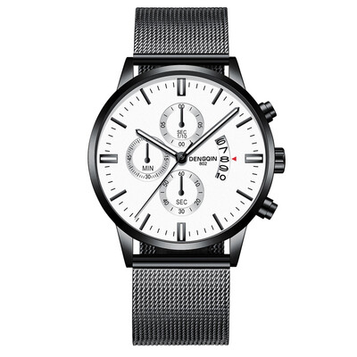 

Gobestart Luxury Quartz Sport Military Stainless Steel Dial Band Wrist Watch