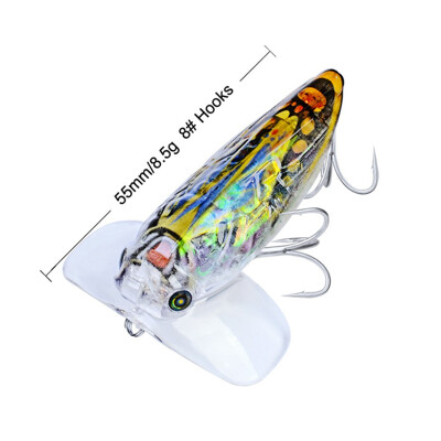

1PCSlot 55mm 85g Fishing Crank Lure Minnow Hard Bait with 2 Fishing Hooks Fishing Tackle Lure 3D Eyes