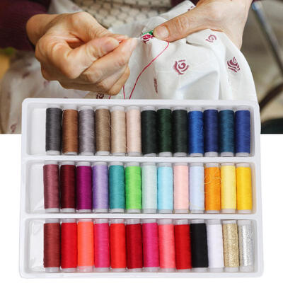

Greensen 39 Colors Colorful Hand Machine Sewing Thread Cord Set Clothes String Spool Box