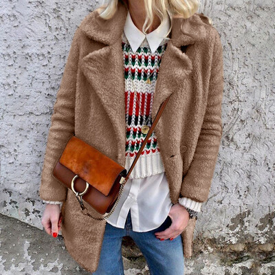 

Roseonmyhand Winter Warm Coats&Jackets Women Casual Lapela Collar Long Sleeve Overcoat