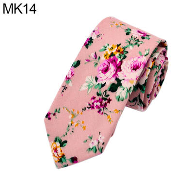 

Floral Print Skinny Tie Men 6cm Cotton Necktie Wedding Party Business Decor