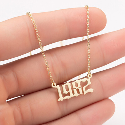 

Sale Custom Jewelry Special Date Year Number Necklace for Women from 1980 to 2002 Personalized Collares Necklaces