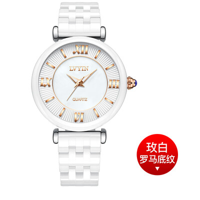 

The new green ceramic ladies watch Korean students waterproof leisure atmosphere creative temperament ladies watch small wrist wat