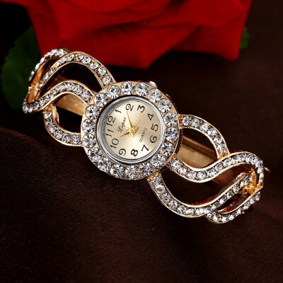 

Watch fashion full diamond table retro lady flower bracelet watch