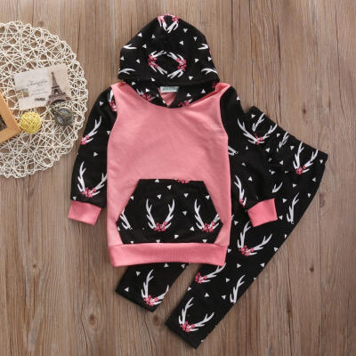 

Toddler Kids Girls Outfit Clothes Deer T-shirt TopsLong Pants Trousers 2PCS Set