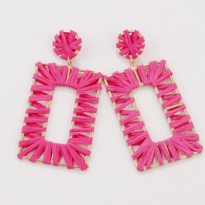 

Flashbuy Boho Lafite Earrings for Women Square Bohemian Statement Drop Earrings Beach Jewelry Handmade Fashion Female Pendientes