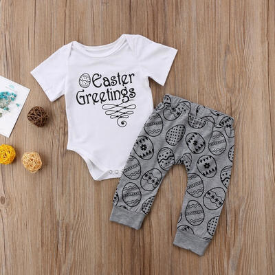 

Easter Day Newborn Baby Boy Girl Romper TopsLong Pants Kids 2PCS Outfit Set Clothes