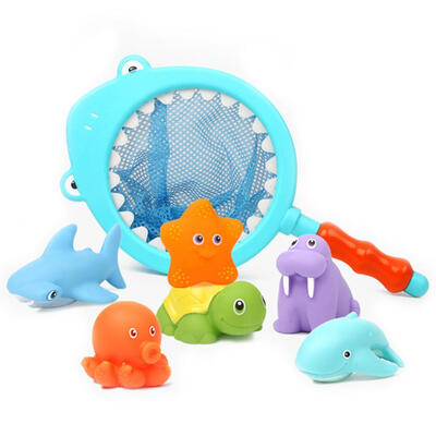 

7pcsset Mixed Animals Swimming Water Baby Bath Toys Squeaky Bathing Toy
