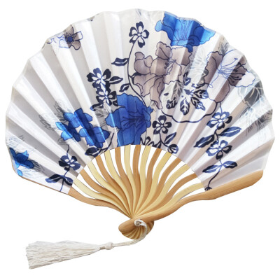 

Siaonvr Hand Held Fans Silk Bamboo Folding Fans Handheld Folded Fan for Church Wedding G