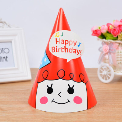 

FUNNYBUNNY Childrens Birthday Hat Adult Korean Paper Cartoon Party Birthday Cake Hat Children Birthday Party Decorations