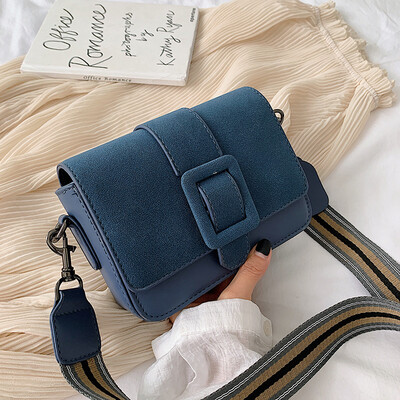 

Autumn bag female 2019 new Korean fashion texture matte wild wide shoulder strap shoulder Messenger bag small square bag
