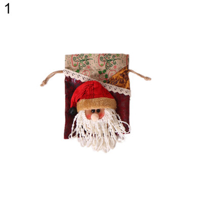 

Christmas Santa Elk Snowman Drawstring Gift Bag Candy Storage Pouch Party Supply