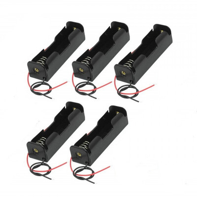 

37V 18650 Battery Holder Case Plastic Battery Storage Box with Wire Leads- 5Pcs