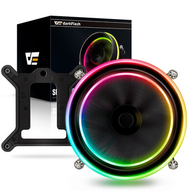 

darkFlash Shadow PWM CPU Air Cooler LED Addressable RGB Motherboard Control Cooling Fan Motherboard Sync for Intel Core i7i5i3