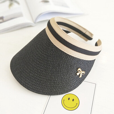 

NEW Women Ladies Summer Sun Visor Beach Hat Long Brim Straw Tennis Cap