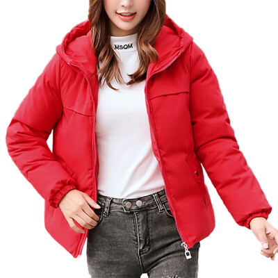 

Toponeto Women Winter Warm Coat Hooded Thick Warm Loose Jacket Short Overcoat