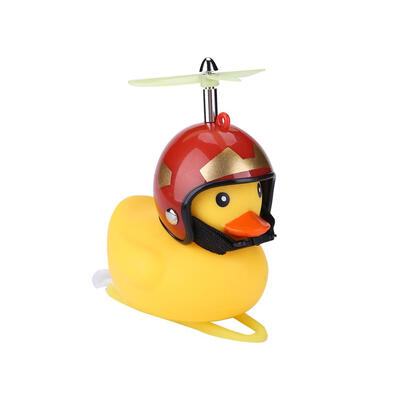 

Cartoon Little Yellow Plastic Duck Shape Bicycle Bells with Helmets&Fan