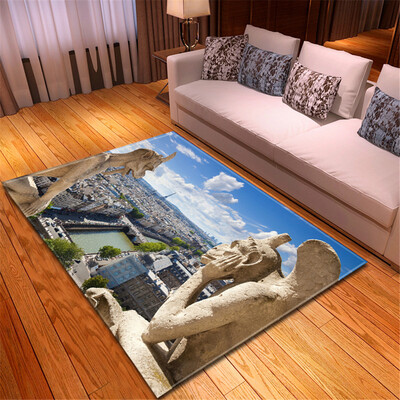 

Toponeto Creative Notre Dame Photo Commemorative Day Comfortable Carpet Home Decor