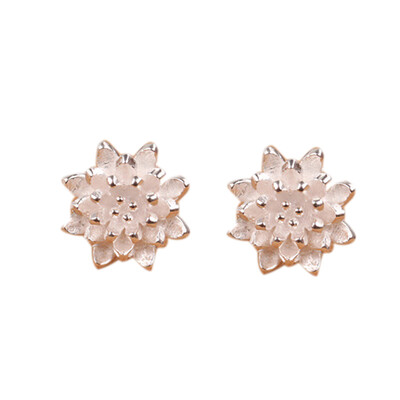 

Exquisite Earings Jewelry Romantic Lotus Flower Stud Earrings