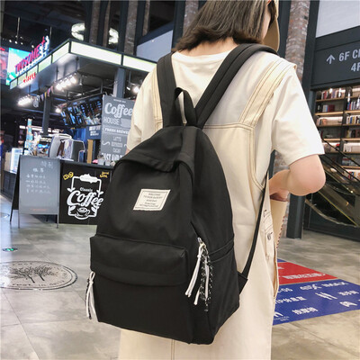 

Insfeng schoolbag female Korean version of senior high school students shoulder bag ancient feeling simple campus backpack shoulde