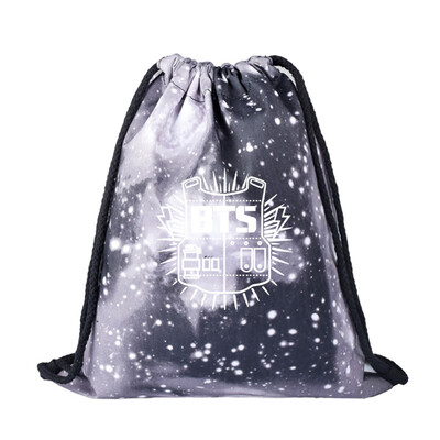 

BTS Drawstring Backpack Casual Travel Backpack Drawstring Tote Bag Magic Reversible Dance Bag for Girls Women kids