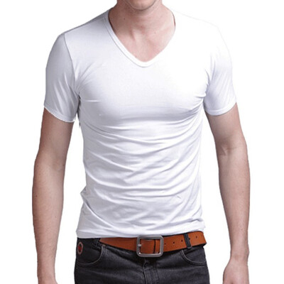 

Mens Slim Fit V Neck Short Sleeve Muscle Tee T-shirt Casual Tops Henley Shirts