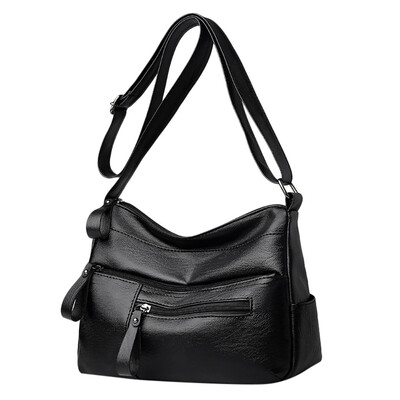 

Women Soft Leather Handbag Ladies Shoulder Messenger Bag Luxury Crossbody Bag Solid Mummy Bags Bolsas Femininas YJ