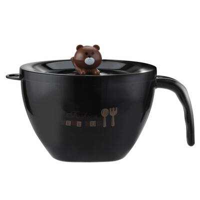 

Queensense Stainless Steel Cartoon Cute Bear Fast Food Cup Student Office Workers Dormitory Anti-scalding Noodle Bowl 18410