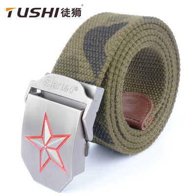 

Red Star buckle mens casual wild outdoor tactical canvas woven belt belt