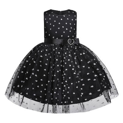 

Elegant Heart Pattern Bowknot Kids Tutu Dress Girl Summer Princess Dresses