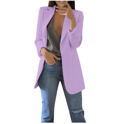 

Toponeto Women Autumn Winter Long Sleeve Office Coat Cardigans Suit Long Jacket