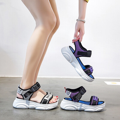 

Sandals womens summer new thick-soled platform shoes cubs simple Korean flat-bottom fairy wind