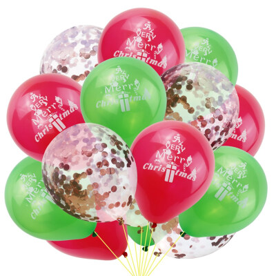 

15 Pcs Merry Christmas Balloons Confetti Printed Balloons Christmas Party Festival Home Decoration