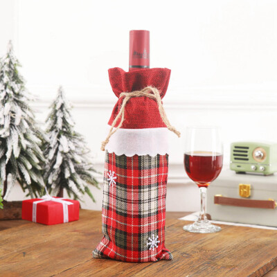 

Siaonvr Christmas Wine Bag Machine Embroidered Wine Bottle Set Table Decoration Supplies