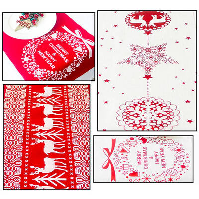 

Christmas Dining Table Cotton Flag Xmas Party Venue Banquet Home Decor