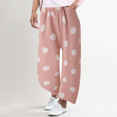 

Tailored Women Wave Point Wide Leg Pants Trousers Loose Pants Casual Linen Wide Leg Pants