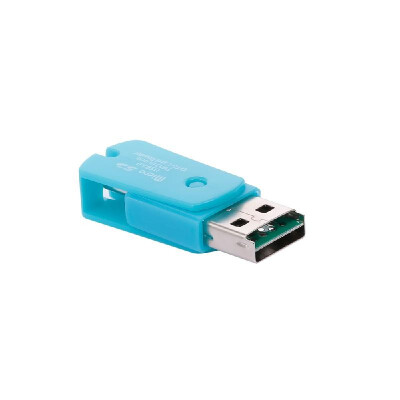 

Micro USB 2 IN 1 OTG Card Reader Support TF Card Recorder Phone Storage Card Rotatable Card Reader Blue