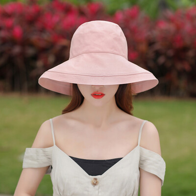 

Big eaves fisherman hat female Xia Han version of the Japanese family anti-ultraviolet face sun hat sun hat sun hat hat sun hat