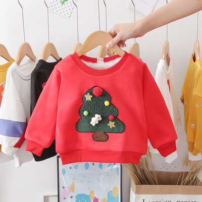 

Baby Girls Boys Sweatshirts Winter Autumn Children Thicken Hoodies Warm Long Sleeve Cartoon Sweater Kids T-shirt Clothes