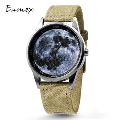 

Festival gift Enmex creative design canvas canvas sports water-proof steel watch