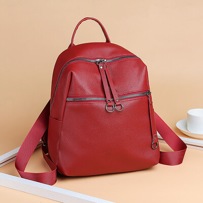 

Tailored Women Backpack Tide Bag Wild Soft Leather Student Bag Simple Backpack